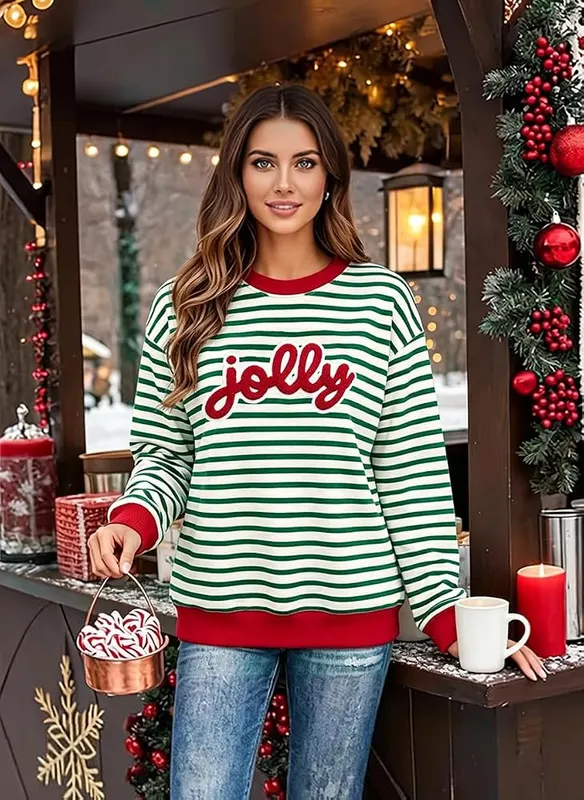 ZTLUOGF Christmas Sweatshirts – Festive glitter patch design