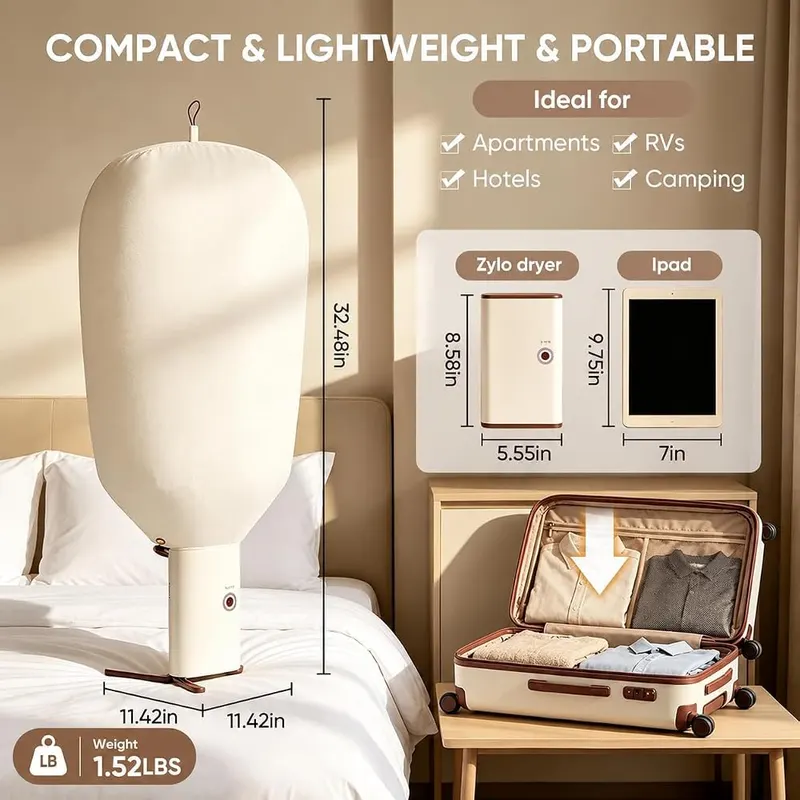 zylo Portable Dryer – Compact foldable body for easy storage