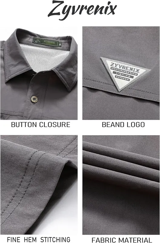 Zyvrenix Men’s Short Sleeve Button Down Shirts – Wrinkle-resistant stretchy fabric